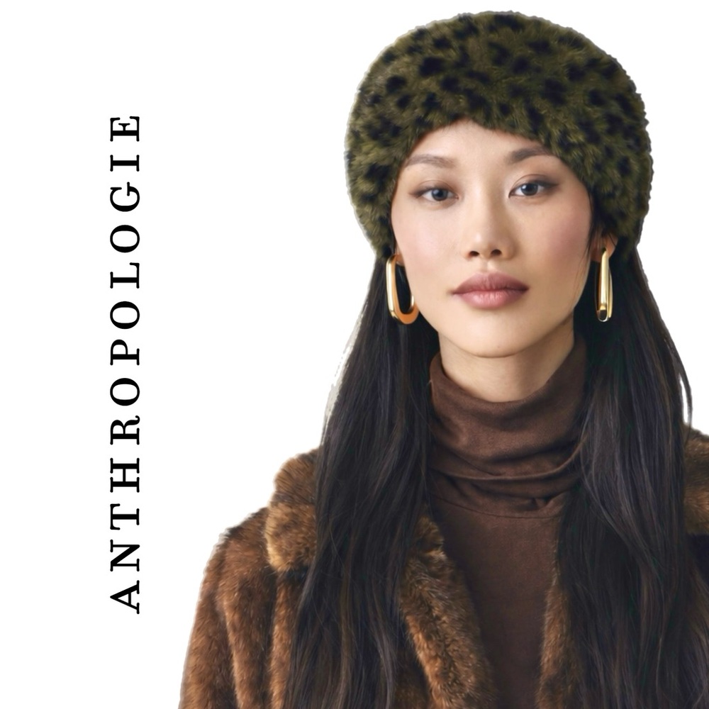 Anthropologie Violet & Brooks Faux Fur Leopard Headband